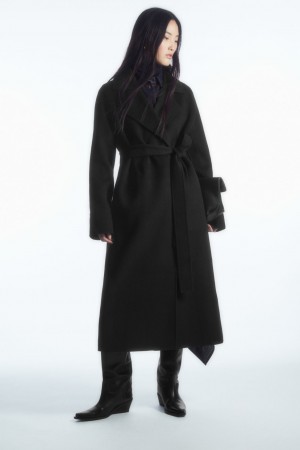 Abrigos COS Belted Double-Faced Lana Mujer Negros | México DVFB-37954
