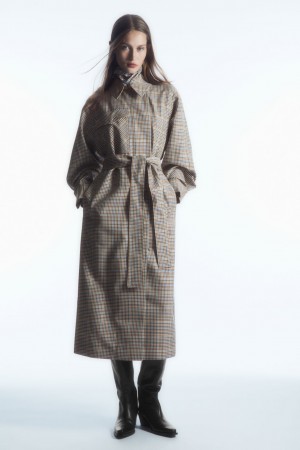 Abrigos COS Checked Utility Trench Mujer Multicolor | México KWRE-28735