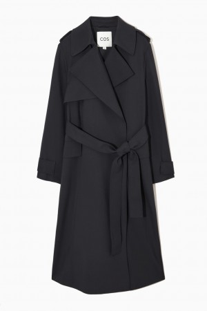 Abrigos COS Double-Breasted Trench Mujer Azul Marino | México SVIF-37914