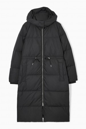Abrigos COS Encapuchado Recycled Down Puffer Mujer Negros | México ALDQ-35628