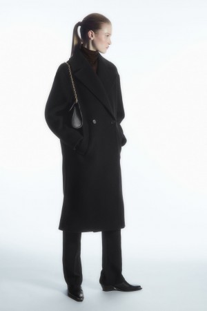 Abrigos COS Oversized Double-Breasted Lana Mujer Negros | México QYHU-52694