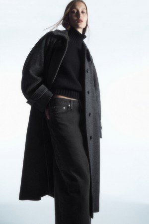 Abrigos COS Oversized Rounded Lana Mujer Grises Oscuro | México MQPK-79214