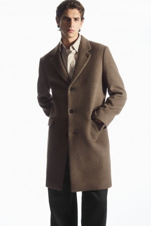 Abrigos COS Regular-Fit Lana-Blend Hombre Marrom | México IUBP-90158