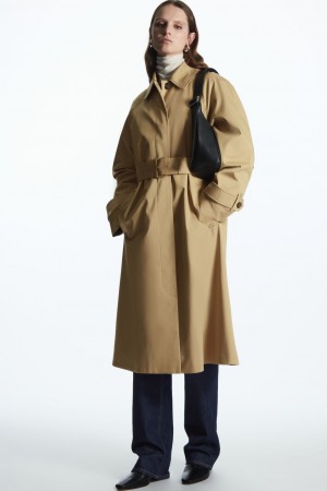 Abrigos COS Regular-Fit Twill Trench Mujer Beige | México CEWA-15408