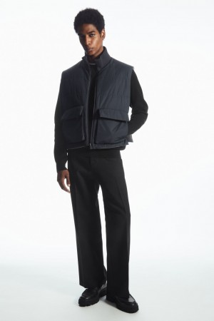 Abrigos COS Reversible Acolchado Utility Gilet Hombre Grises Azul Marino | México PLOI-07153