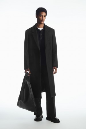 Abrigos COS Tailored Lana Over Hombre Negros | México KLHP-86342