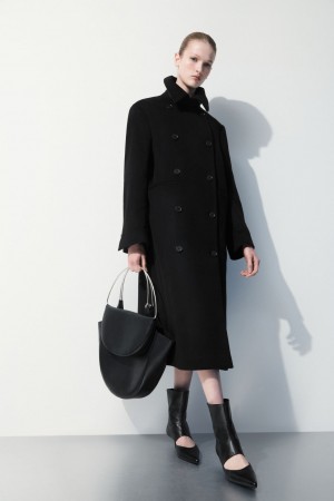 Abrigos COS The Recycled-Cashmere Trench Mujer Negros | México DYXN-58123