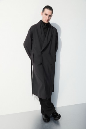 Abrigos COS The Technical Lana-Blend Trench Hombre Verdes Oscuro | México XPDQ-74095