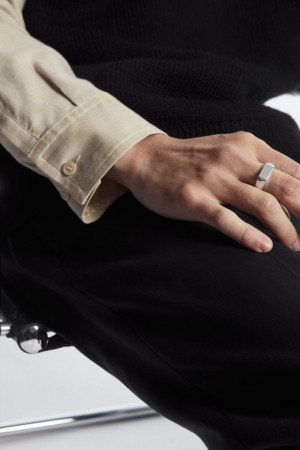 Anillos COS Narrow Signet Hombre Plateados | México XHSU-39405