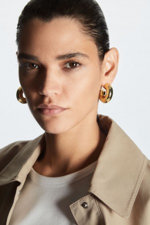 Aretes COS Large Fornido Hoop Mujer Dorados | México LOXH-80214