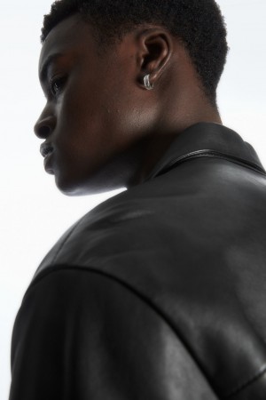 Aretes COS Layered Double Hoop Hombre Plateados | México UDXP-41827