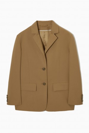 Blazer COS Relaxed-Fit Lana Mujer Marrom | México IDPY-70384