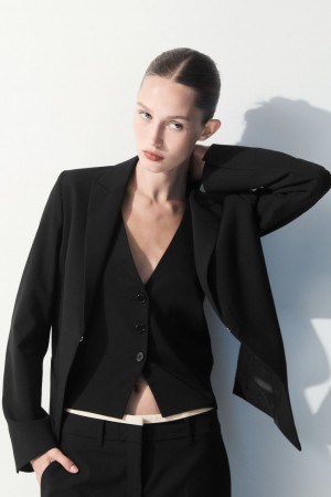 Blazer COS The Deconstructed Mujer Negros | México QZAB-78612
