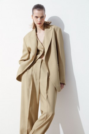 Blazer COS The Peak-Lapel Mujer Beige | México JUXH-42709
