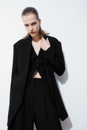 Blazer COS The Peak-Lapel Mujer Negros | México JOKG-31749