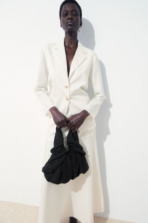 Blazer COS The Waisted Silk Mujer Blancos | México XQLF-67180