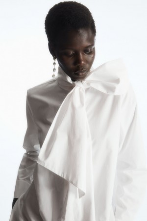 Blusa COS Oversized Bow-Detail Mujer Blancos | México WNTA-97254