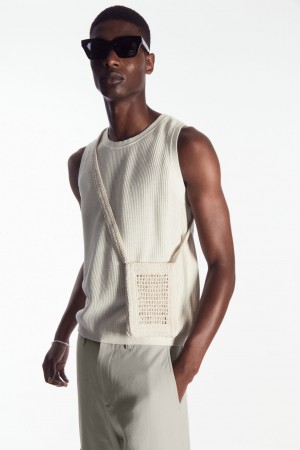 Bolsa Cruzada COS Mini Crochet Hombre Creme | México BAVJ-62341