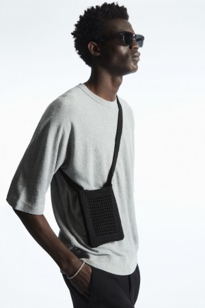 Bolsa Cruzada COS Mini Crochet Hombre Negros | México WGJM-81345
