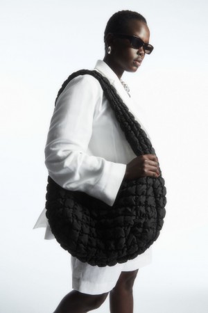 Bolsa Cruzada COS Oversized Acolchado Mujer Negros | México HXMW-89547