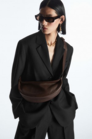 Bolsa Cruzada COS Swing Crossbody Cuero Mujer Marrom Oscuro | México YFPZ-71850