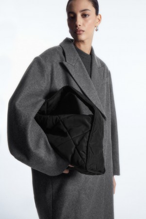 Bolsa De Hombro COS Diamond-Acolchado Mujer Negros | México FWAJ-89130