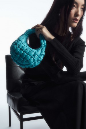 Bolsos Mini COS Acolchado Micro Cuero Mujer Turquesa | México XOSW-09864