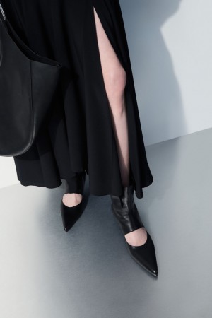 Botas Cuero COS The Kitten-Heel Sock Mujer Negros | México IWAM-78263