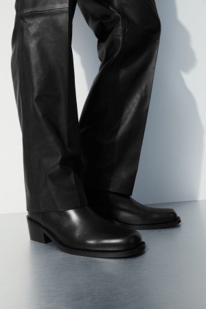 Botas Cuero COS The Tacón Hombre Negros | México XPTE-24186