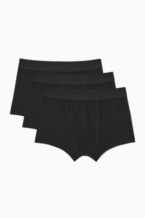 Bragas COS 3-Pack Jersey Boxer Hombre Negros | México PHQY-48367