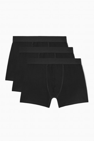 Bragas COS 3-Pack Long Boxer Hombre Negros | México YCBK-56182