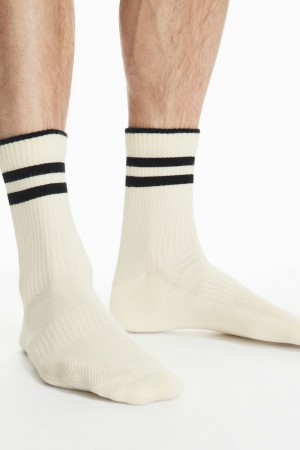Calcetines COS 3-Pack Acanalado Sports Hombre Creme | México SVAH-03276