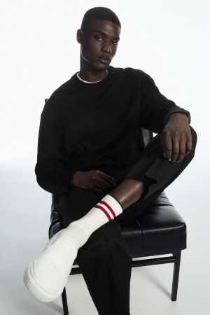 Calcetines COS A Rayas Sports Hombre Blancos | México BVPN-54019