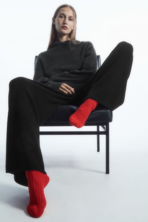 Calcetines COS Acanalado Cashmere Mujer Rojos Claro | México HDIG-50716