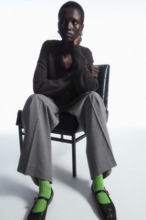 Calcetines COS Acanalado Lurex Mujer Verdes | México IVMT-58697