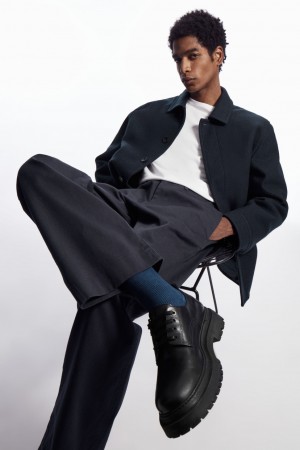 Calcetines COS Colour-Block Mercerised Algodon Hombre Azul Marino | México WUPD-65918
