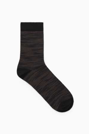 Calcetines COS Zebra-Jacquard Mujer Marrom Oscuro | México TEOZ-90534