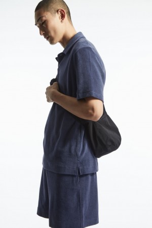 Camisa Polo COS Toweling Hombre Azules Oscuro | México CDTR-93478