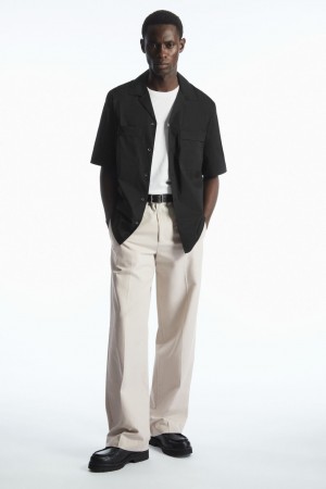 Camisas COS Corta-Sleeved Utility Hombre Negros | México GPYB-67534