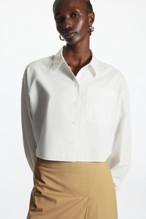 Camisas COS Cropped Poplin Mujer Blancos | México JPYZ-46831