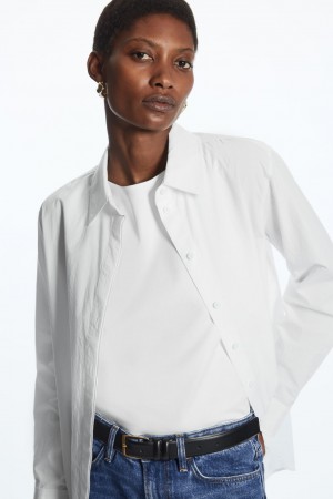 Camisas COS Minimal Concealed-Placket Mujer Blancos | México KPAY-83961