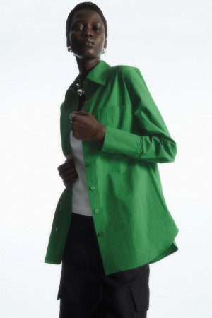Camisas COS Oversized Long-Sleeve Mujer Verdes | México QWGM-65348