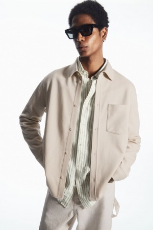 Camisas COS Patch-Pocket Jersey Hombre Beige Claro | México XKAE-85401