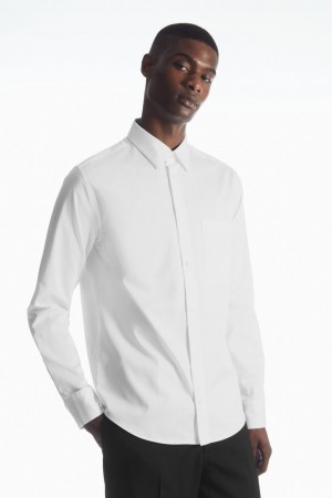 Camisas COS Patch-Pocket Regular Hombre Blancos | México WOVB-12645