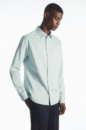 Camisas COS Patch-Pocket Regular Hombre Turquesa | México NZHK-19546