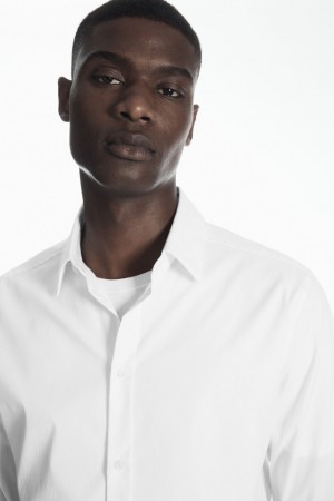 Camisas COS Tailored Poplin Slim Hombre Blancos | México WAFQ-15486