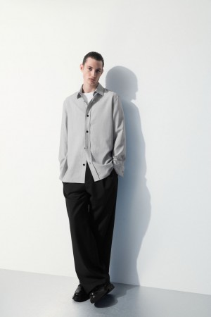 Camisas COS The Tailored Lana Hombre Negros Blancos | México PDSE-48195