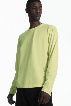 Camiseta COS Ligeros Long-Sleeved Hombre Amarillos Claro | México JEWN-37250