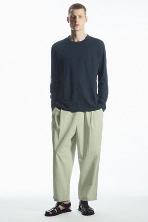 Camiseta COS Ligeros Long-Sleeved Hombre Azul Marino | México KJQL-30914