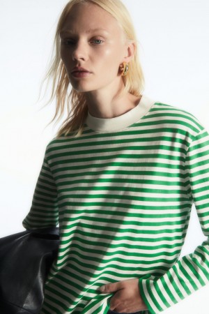 Camiseta COS Long-Sleeved Mock-Neck Mujer Verdes | México DPMF-92154